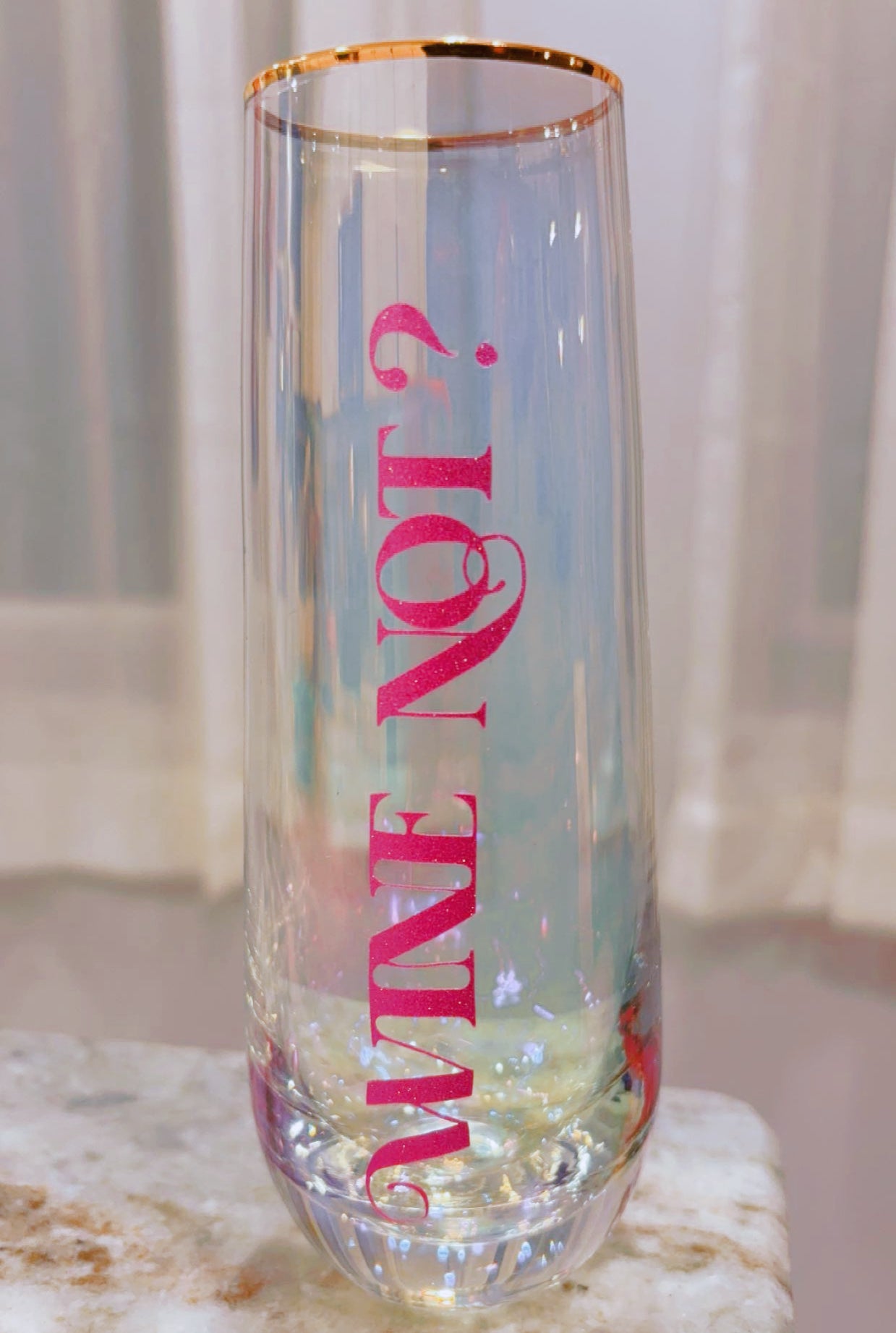 Wine Not, Stemless Iridescent Flute