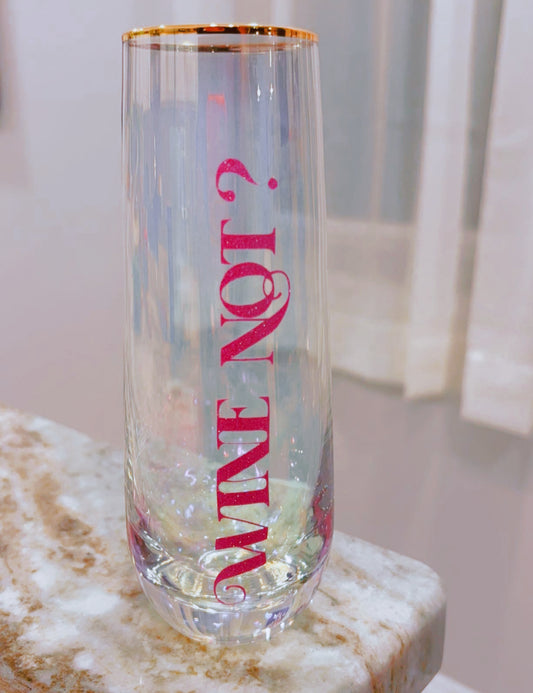 Wine Not, Stemless Iridescent Flute